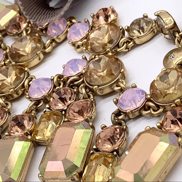 J. Crew Jeweled Opalescent AB Ribbon Tie Necklace - Picture 3 of 5